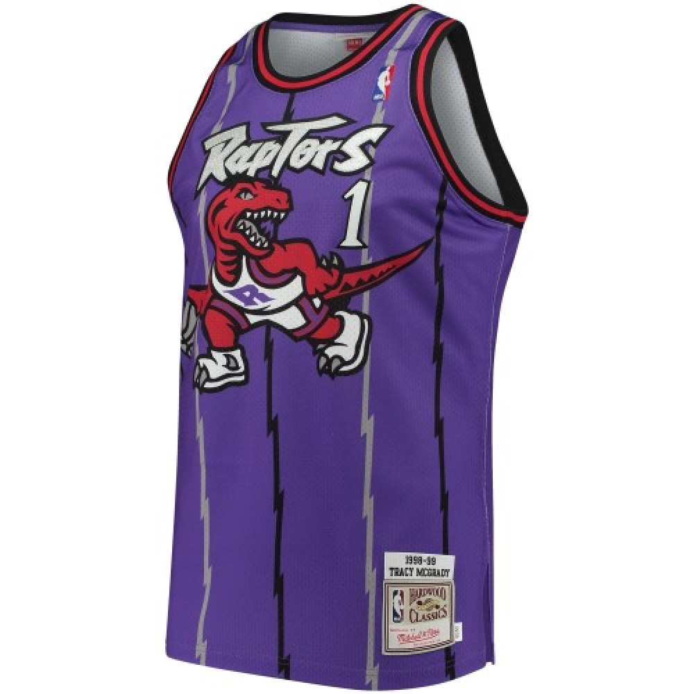 Men's Toronto Raptors Tracy McGrady #1 Throwback Purple 98-99 Hardwood Classics Jersey-Pro Kit Vault | Brand New 26/27 Sports Jerseys